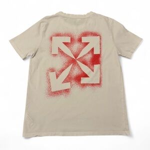 Off-White 2013 mens Stencil Short-Sleeve Slim Tee 'White/Red'